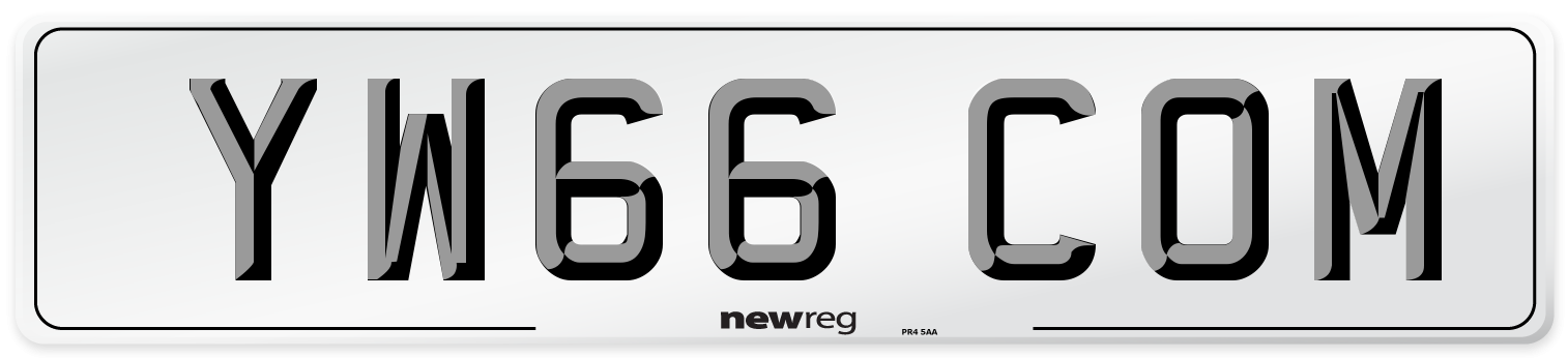 YW66 COM Number Plate from New Reg